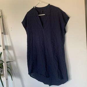 SHEIN navy cotton shirt dress size L